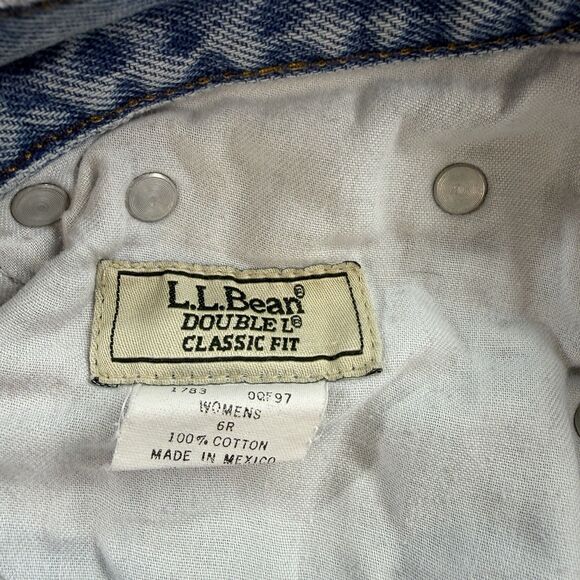 Vintage 90s LL Bean Double L Classic Fit Mom Jeans Women’s Sz 6 Light Washed - Picture 13 of 14